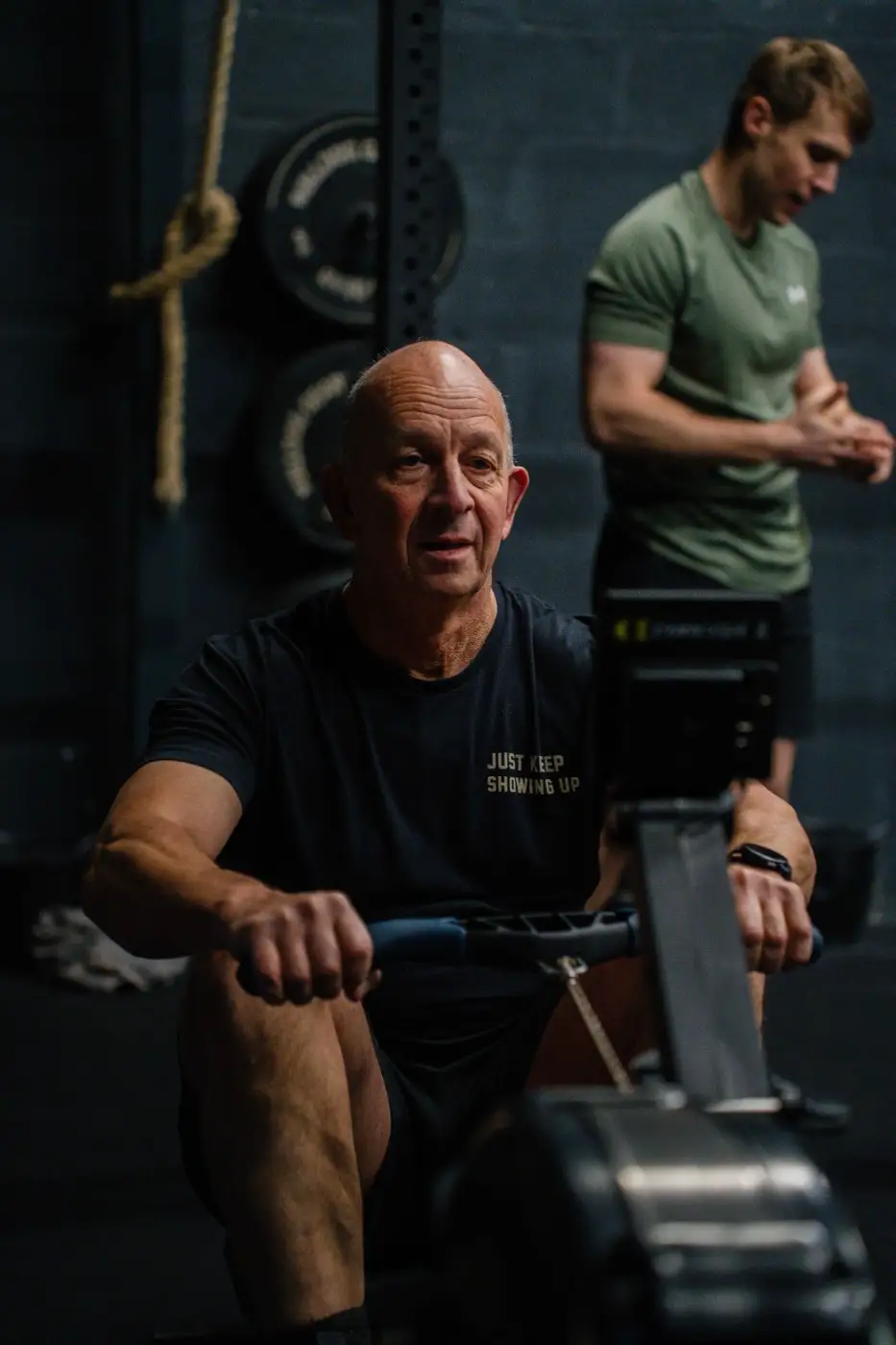 LIFE 55+ members on rowing machines at Coastline CrossFit, Southport
